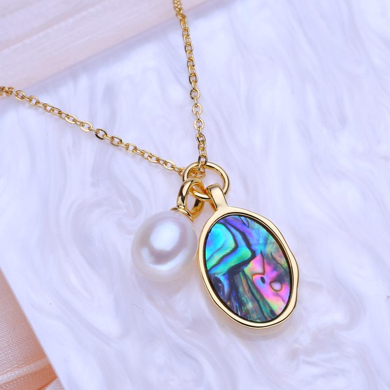 

SENIKO натуральный пресноводный жемчуг ожерелья для женщин модный золотой цвет красочный кулон цепочка на ключицы подарок на день рождения белый