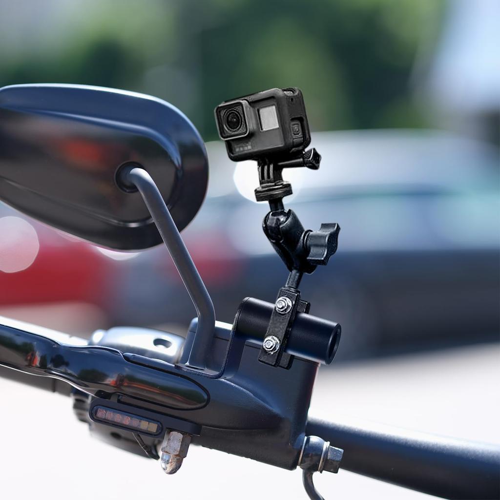 Motorcycle Mirror Mount, Set of 2, Clamp Bar for Motorcycle, Handlebar, Handlebar, Moped, Smartphone