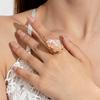 Fashion jewelry Vintage carved sun feather cross black gemstone ring multi-piece set set