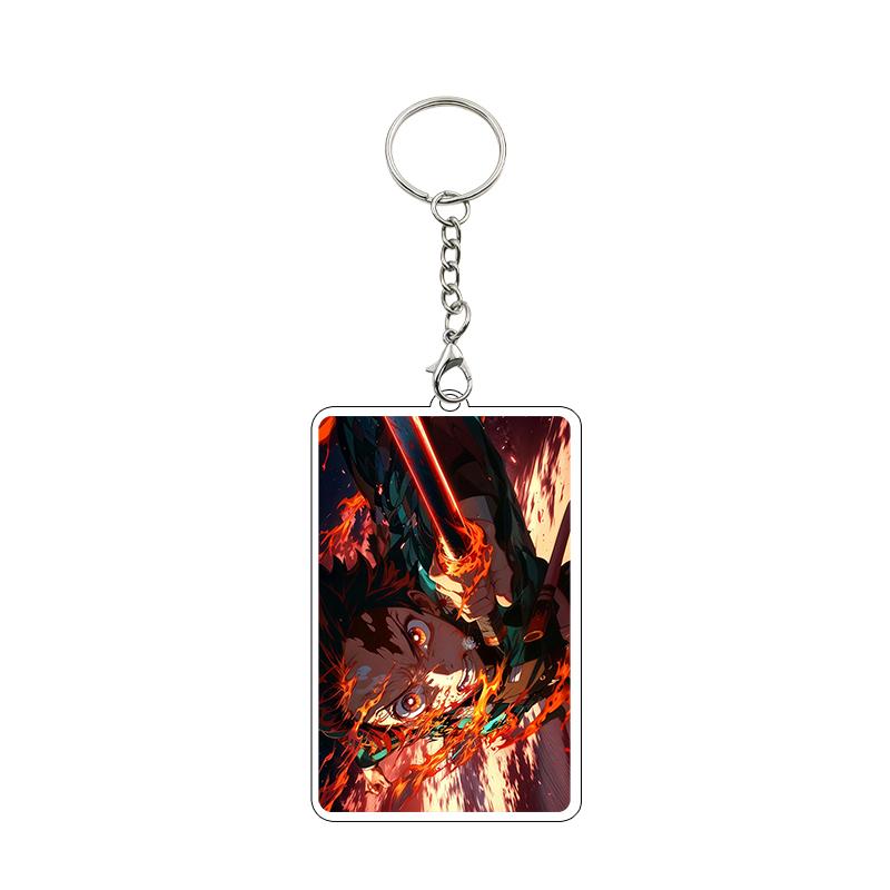 Fashion Anime Acrylic Keychain Accessories Tomioka Giyuu Kanroji Mitsuri Nezuko Cartoon Car Charm Pendant Gifts Toys Wholesale