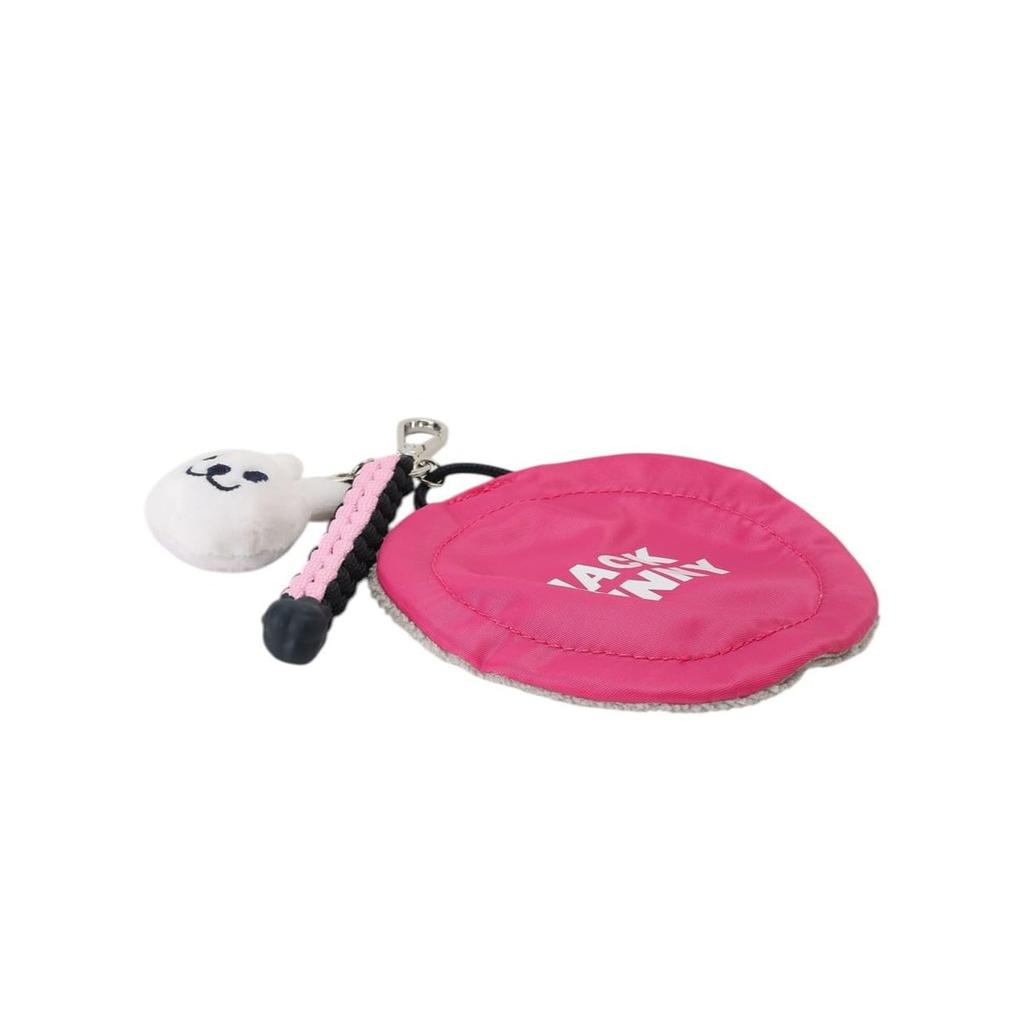 Jack Bunny Golf Tee Holder and Ball Cleaner Towel with Carabiner Clip, Unisex Golf Accessories, Pink