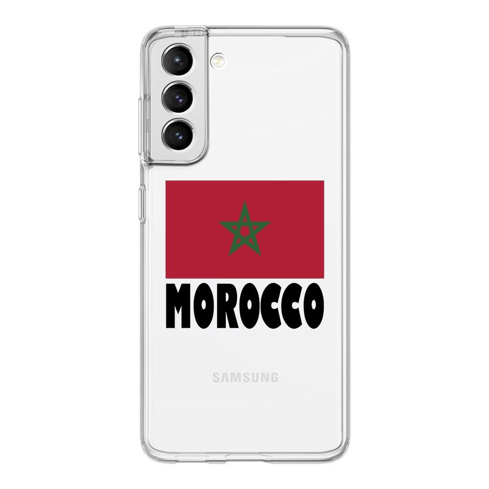 Morocco Flag Soccer Phone Case For Samsung Galaxy S23 S22 Ultra S20 S21 FE 5G S10 S10E S9 S8 Plus 4G Soft Clear Back Cover Couqe