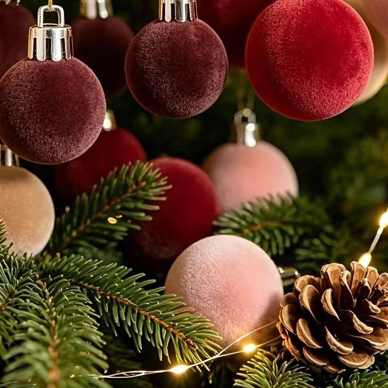42-teiliges Beflocktes Weihnachtskugel-Schmuckset Weihnachtsbaum-Hängekugeln Dekorationen Party Haus Weihnachtsbaum Deko