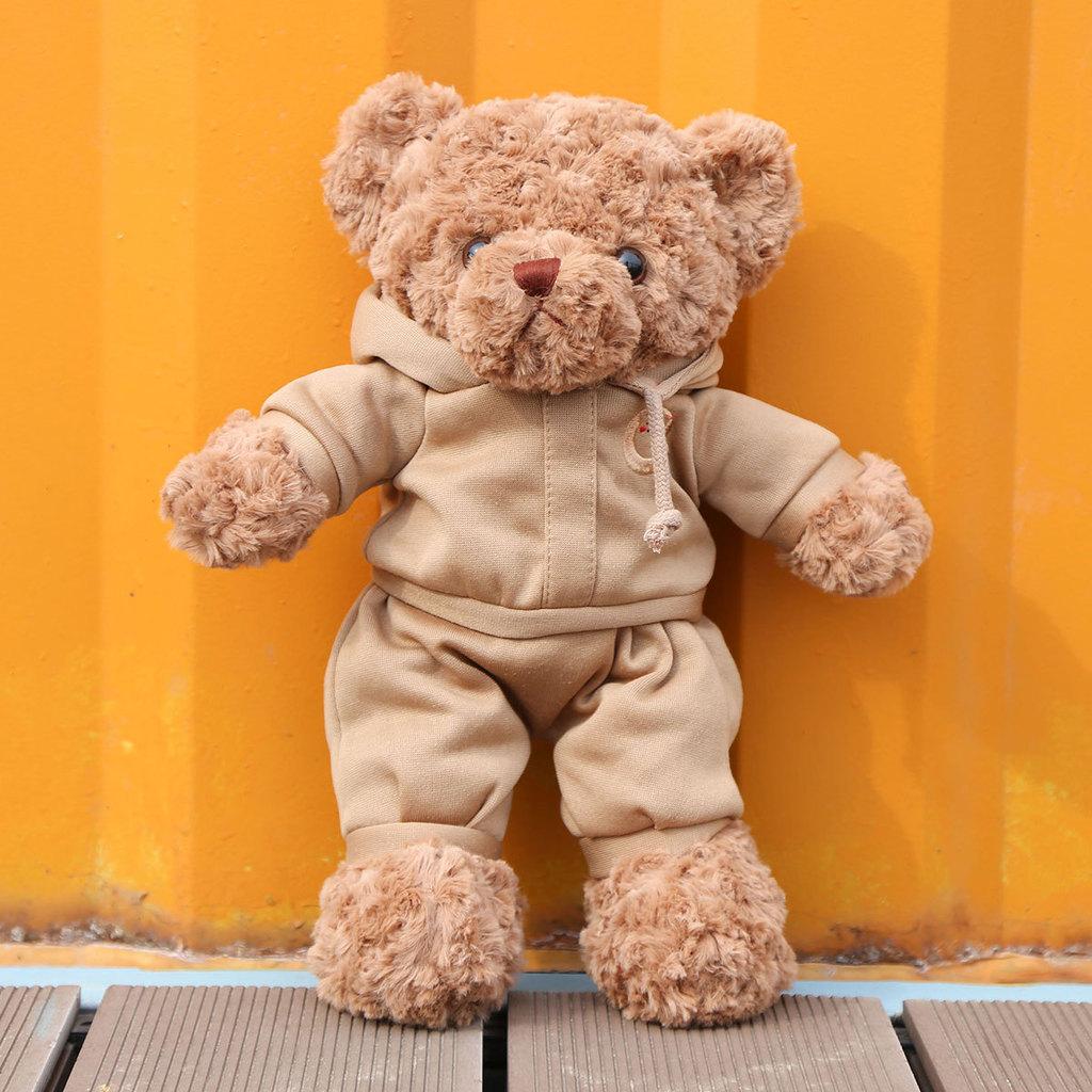 

Teddy Bear Plush Toy Cute Sports Bear Sleep Pillow Gift For Girls DarkBrownBear