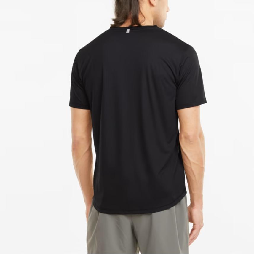 Puma Run Logo Short Sleeve Tee Men Tops Black 520855-01