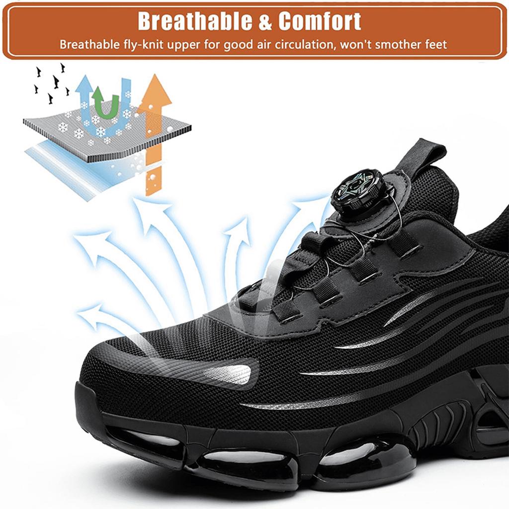 Indestructible Steel Toe Protective Trainer Male Tough Comfy Safety Shoes Slip Resistant Abrasion Resistant Work Shoes