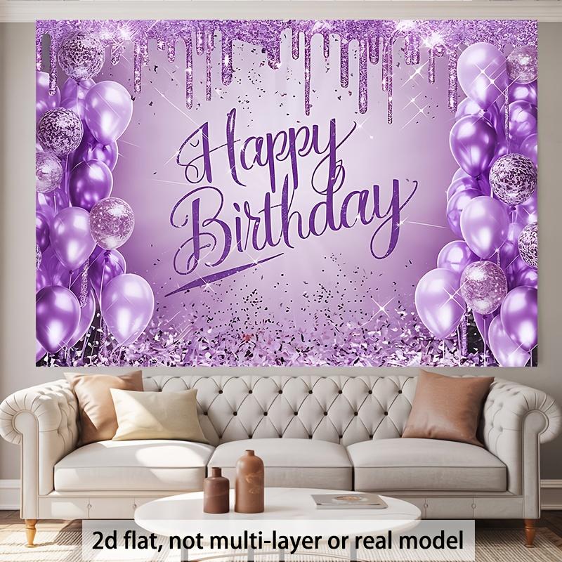1Pcs Banner 1pc Purple Glitter Birthday Decoration Background Winter Backdrop Decorations For Photo Studio Photo Booth Christmas