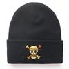 One Piece Cartoon Embroidered Knit Hat, Warm Pullover for Men and Women, Autumn and Winter Anime Cold Weather Hat, Student Woolen Hat
