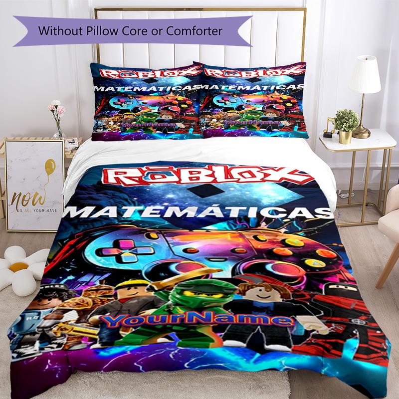Roblox 491 Customize Your Name Bedding Set Breathable Duvet Cover with Pillowcases Home Decoration Birthday Gift