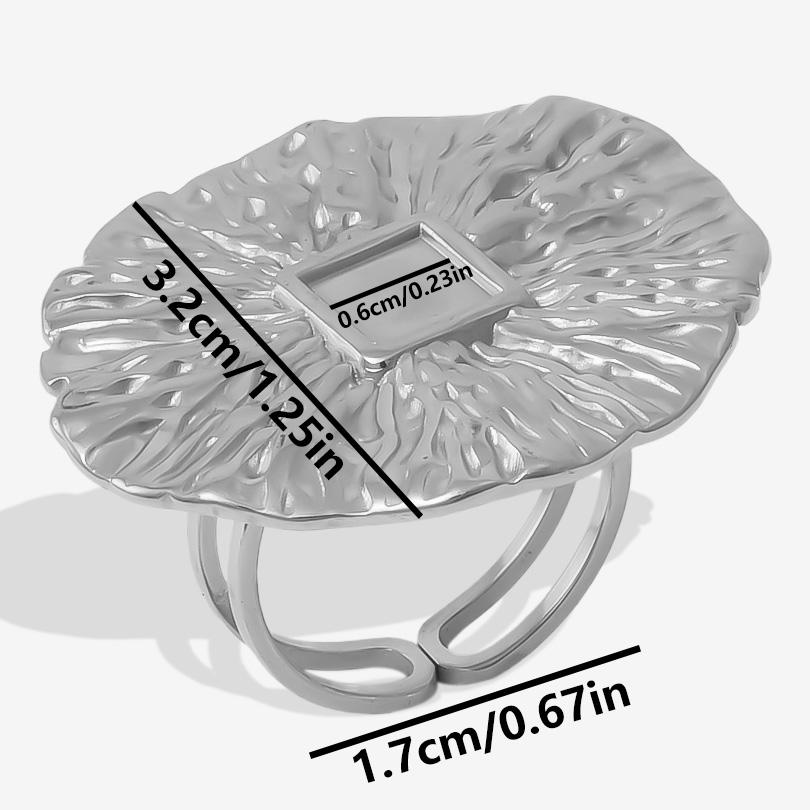 Round Oval Square Heart Blank Settings DIY Rhinestone Drip Oil Silver/Gold Color Stainless Steel Rings For Women Men Accessories