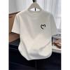 Spring and Summer Simple Round Neck Fashionable Loose and Versatile Casual Short Sleeved T-shirt Women's Top Printed with Love Pattern