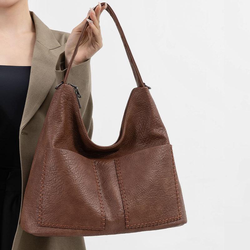 Tote Bag Women'S Bag Fashionable Simple Large-Capacity Commuter Bag Retro Lazy Style Shoulder Bag