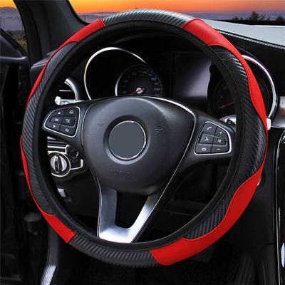 Car Steering Wheel Cover Breathable Anti Slip PU Leather Covers for Steering Fiber Car Decoration