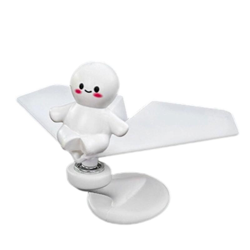 Solar Powered Rotating Airplanes Car Accessory Dashboard Decoration ABS Craft with Secure Silicone Mount for Long Travel