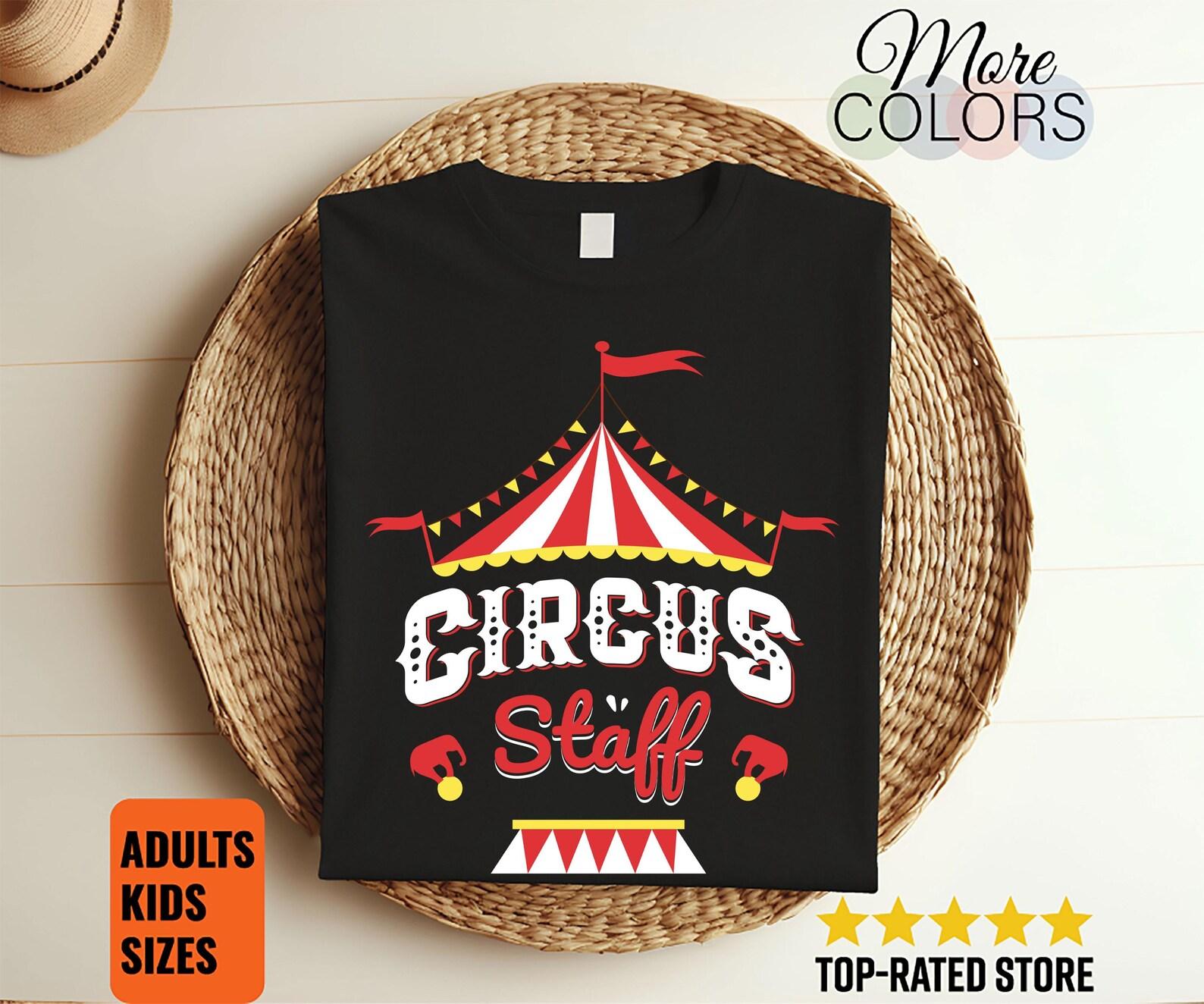 Circus Staff Costume Carnival Vintage T-Shirt, Clowns Ringmaster Tamer Taming Tee, Kids Birthday Children Party Present, Circus Lover Gifts, 100