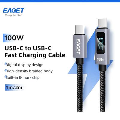 LED-Displaykabel 100 W PD Schnellladung Typ C auf Typ C mit iPad der iPhone 15/16-Serie