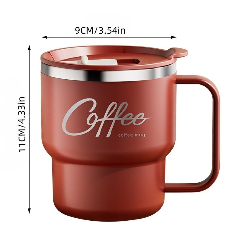 304 Stainless Steel Coffee Mug with Lid Double-Wall Travel Cup Spill-Proof & Leakproof Elegant Coffee Cup