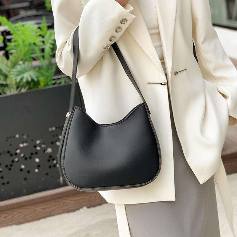 Winter Minimalist Trend With Lock Texture Large Capacity Women's Underarm Shoulder Bag PU Leather Hobo Crossbody Bag