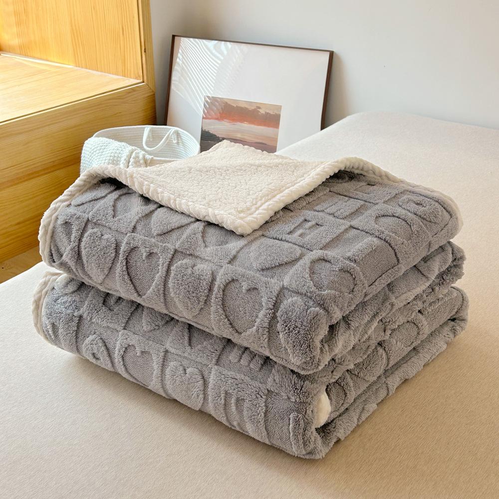 New Thickened Composite Taff Flannel Blanket for Comfortable Nap Double-sided Soft and Portable Not Easily Deformed Lamb Blanket