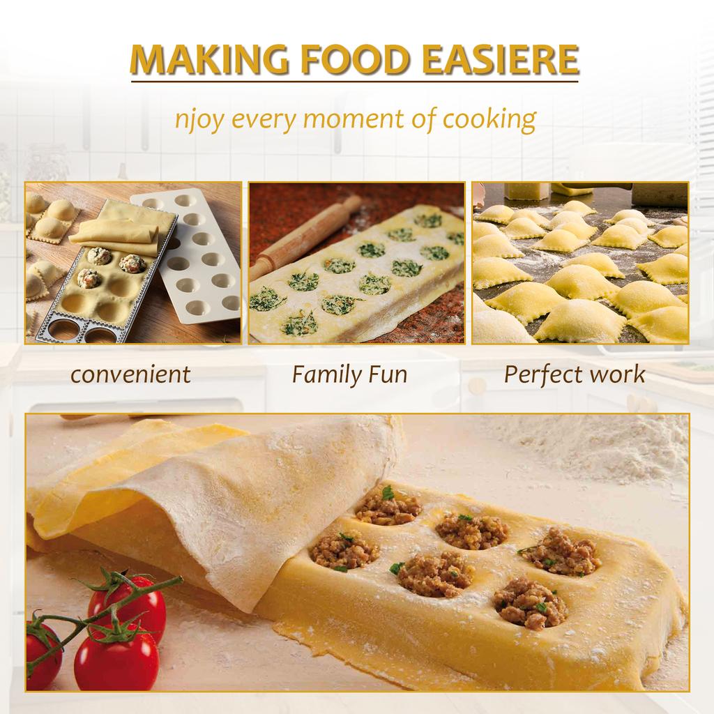 Ravioli Maker Press 10/12 Holes Ravioli Mold Tray Pelmeni Pasta Maker Kitchen Aid Pasta Press Cutter Tool Dumpling Mould Set