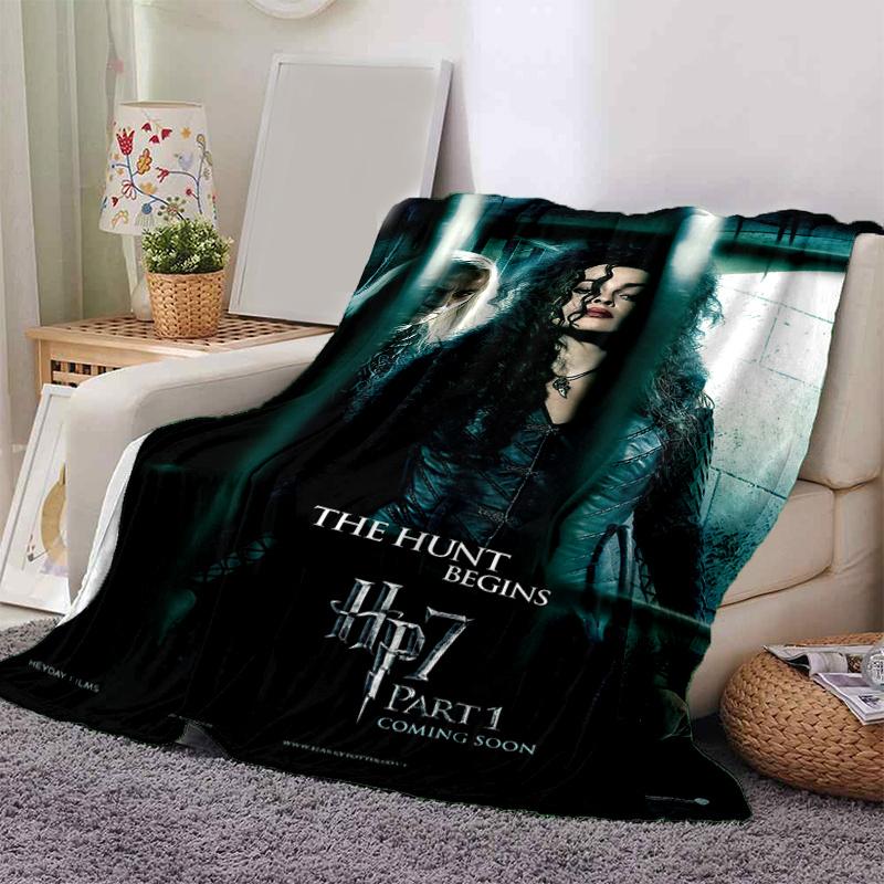 Harry Potter and the Deathly Hallows Part 1 Bellatrix Lestrange Poster PrintPrint Blanket, Soft Blanket For Sofa Office Bed And Travelling D 130cm×150cm(50in×60in)