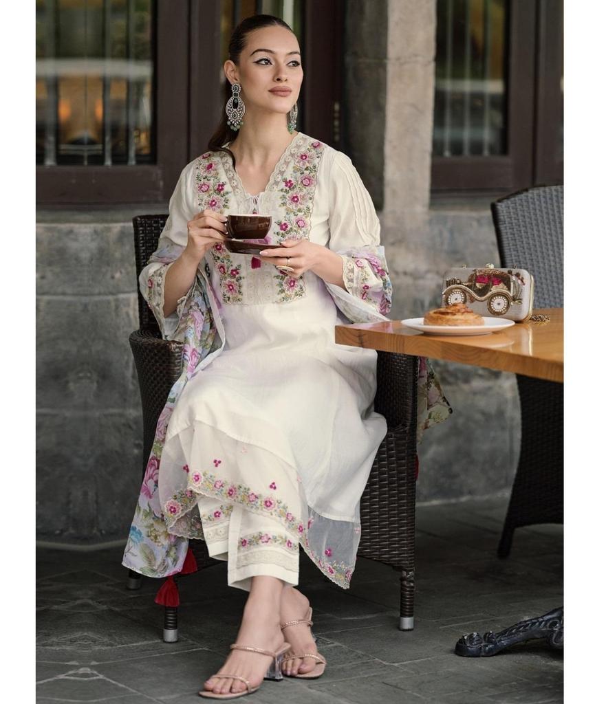 Kurti Pant Dupatta Set Party Wear Designer Top Tunic Ethnic Salwar Kameez Suit Dress