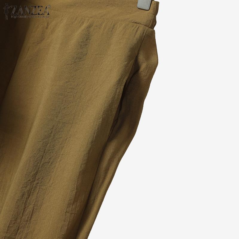 ZANZEA Women Half Sleeve Blouse and Pants Summer Two Piece Suit Sets