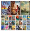 Paris Roma City Metal Sign Vintage Metal Plaque Travel Plates Decor For Bar Home Wall Decor Tin Sign Landscape Poster
