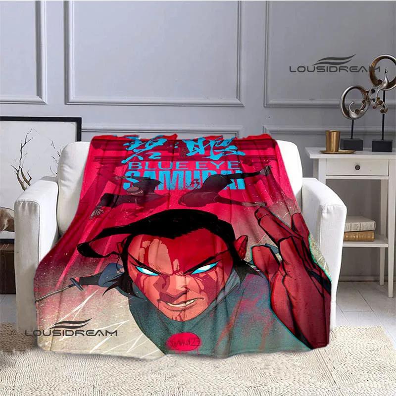 Blue Eye Samurai Cartoon blankets picnic blanket Flannel Warm blankets Soft Cozy Blankets Home travel blanket Birthday Gift
