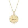 925 Sterling Silver Gold Plated CZ Stone Sign Coin Zodiac Necklaces Cubic Zirconia 12 Horoscope Necklace