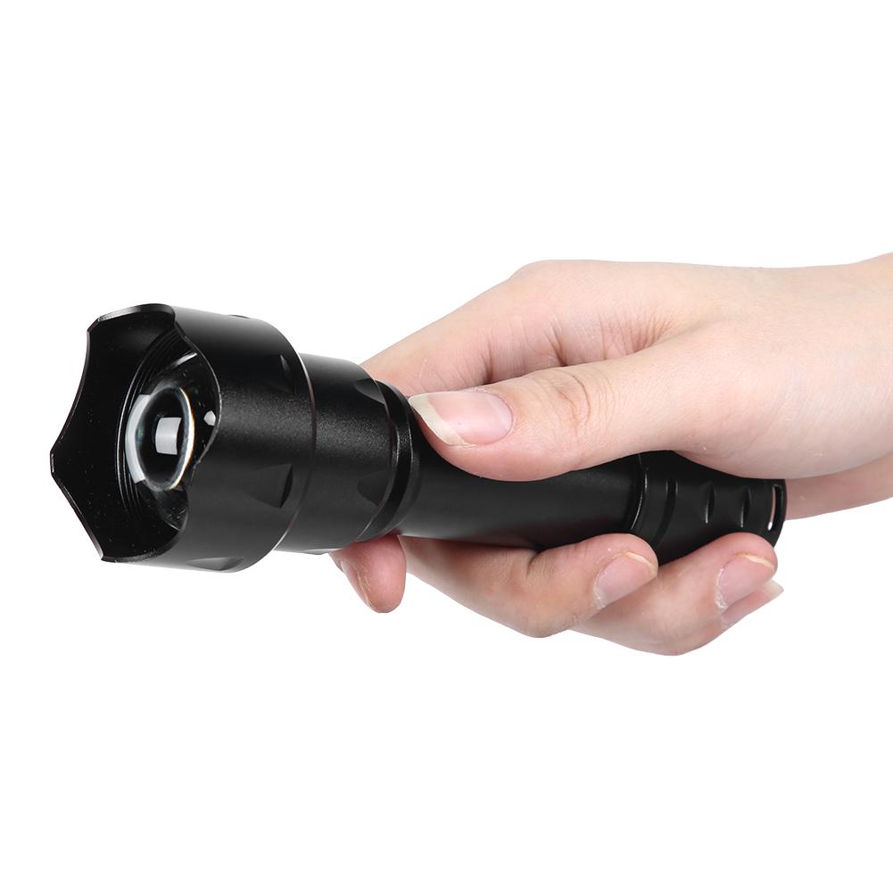 Outdoor XML T62 LED Flashlight Convex Lens Variable Focus Torch for Cycling Camping Emergency(black