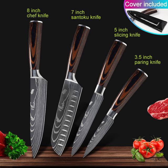 HolaFolks Kochmesser Set – 3-teilig Aus 5Cr15MoV Edelstahl, Scharf, Mit Chef-, Santoku- & Gemüsemesser In Geschenkbox