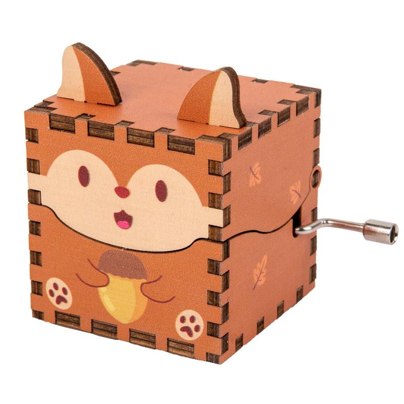 Wooden Animal Rabbit Fox Panda Shape Music Box Toy For Kids Ages 3 To 6 Gift For Girls