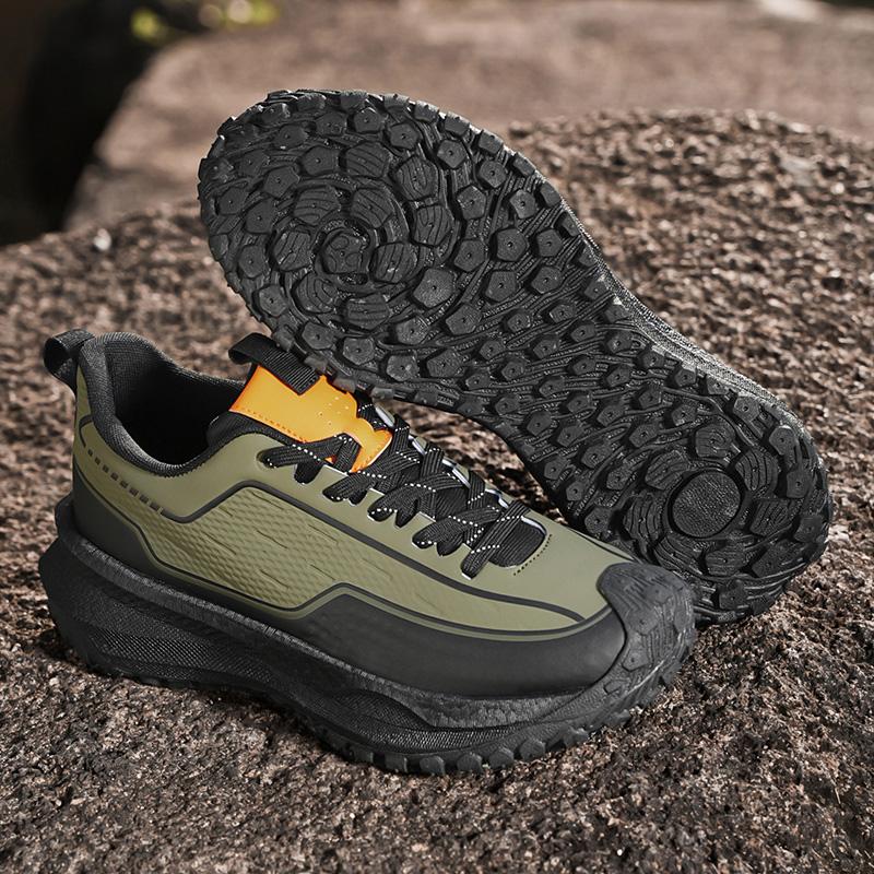 Fashion High Quality Leather Hiking Shoes Durable Outdoor Sport Men Trekking Leather Shoes Lace-Up Climbing Hunting Sneakers