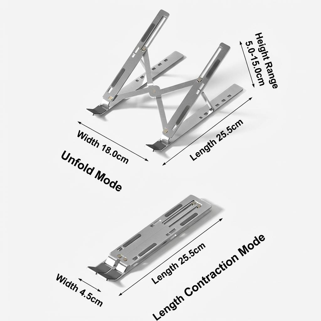 Adjustable Stand, Foldable Portable Laptop Riser Desk, Ergonomic Notebook Holder for MacBook & All Laptops