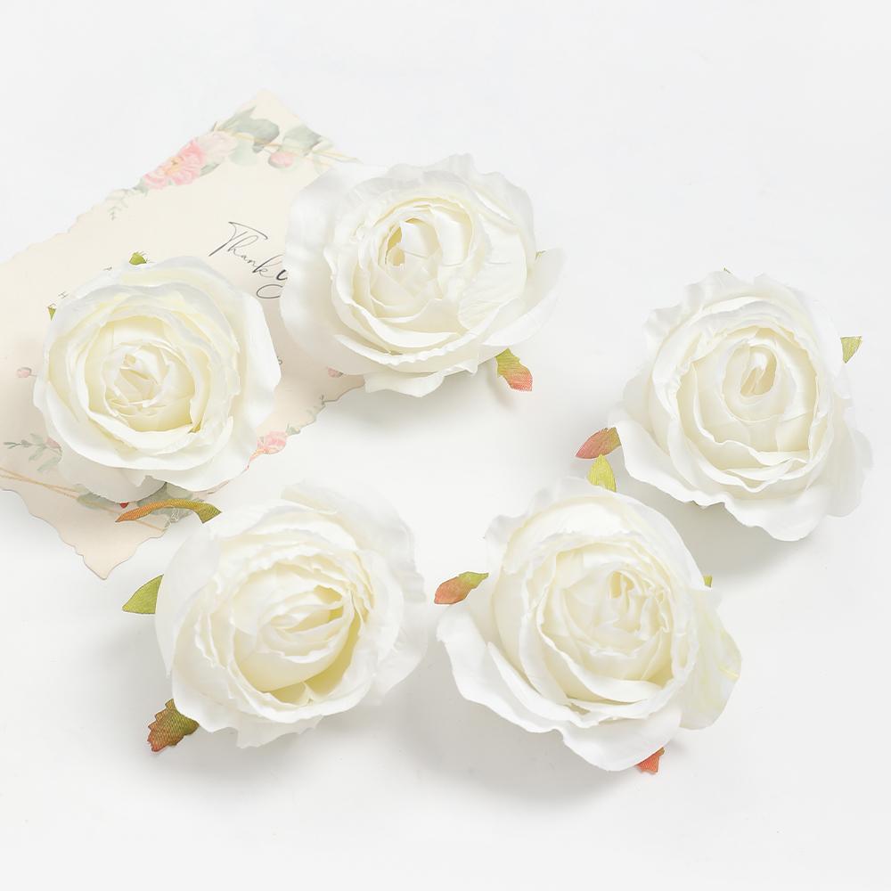 

2/5Pcs 7cm Rose Heads Silk Artificial Flowers Wedding Home Wedding Decor DIY Wreath Scrapbook Gift Box Flower Handmade Crafts 2Pcs білий