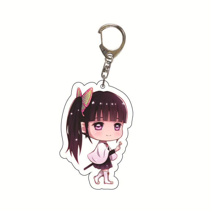 Acrylic Anime Keychain Kamado Tanjiro Nezuko Agatsuma Zenitsu Student Bag Charm Pendant Cosplay Accessories Gift