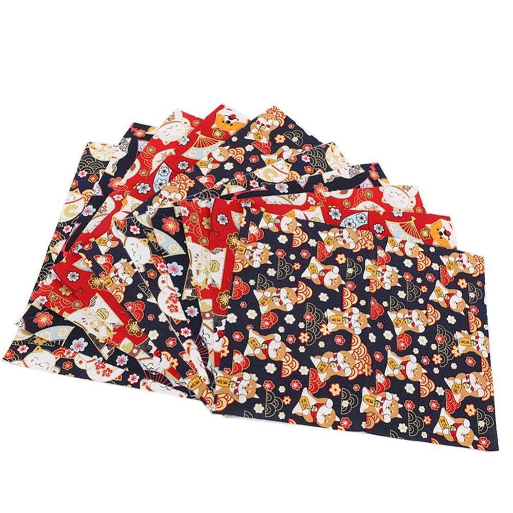 10pcs 25x20cm Size Cotton Fabric Squares Gold Stamping Design Cute Pattern Patchwork Fabric Bundles Quilting Cloth Squares