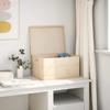 Vidaxl Wooden Box with Lid and Handles, Solid Pine Wood