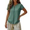 Women's Casual Loose Fit Short Sleeve T-Shirt with Round Neck Vertical Stripe Pattern Comfortable Lightweight Top for Everyday Wear