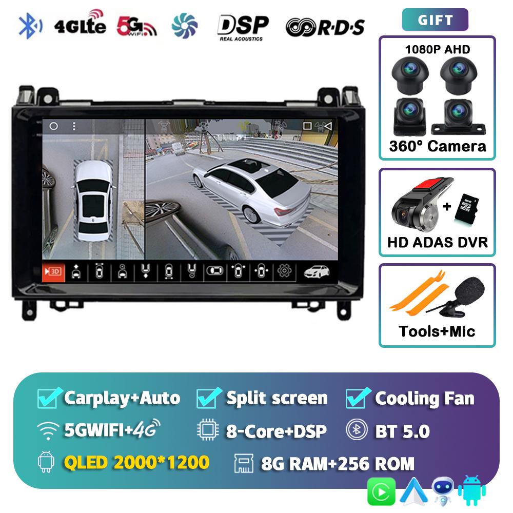 Android 14 Car Radio for Mercedes Benz B200 Sprinter W906 W639 AB Class W169 W245 Viano Vito Multimedia Player 2 Din Stereo DSP