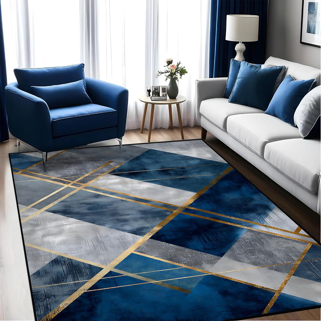 Modern Luxury Geometry Rugs Large Area Carpet Living Room Decoration Non-slip Bedroom Lounge Rug Washable Balcony Kitchen Mat