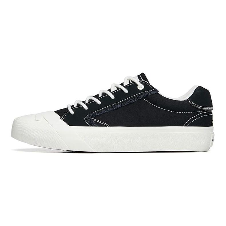 Anta Comfortable Non-Slip Durable Low-Top Canvas Shoes Women Sneakers Black White 122228077S-2