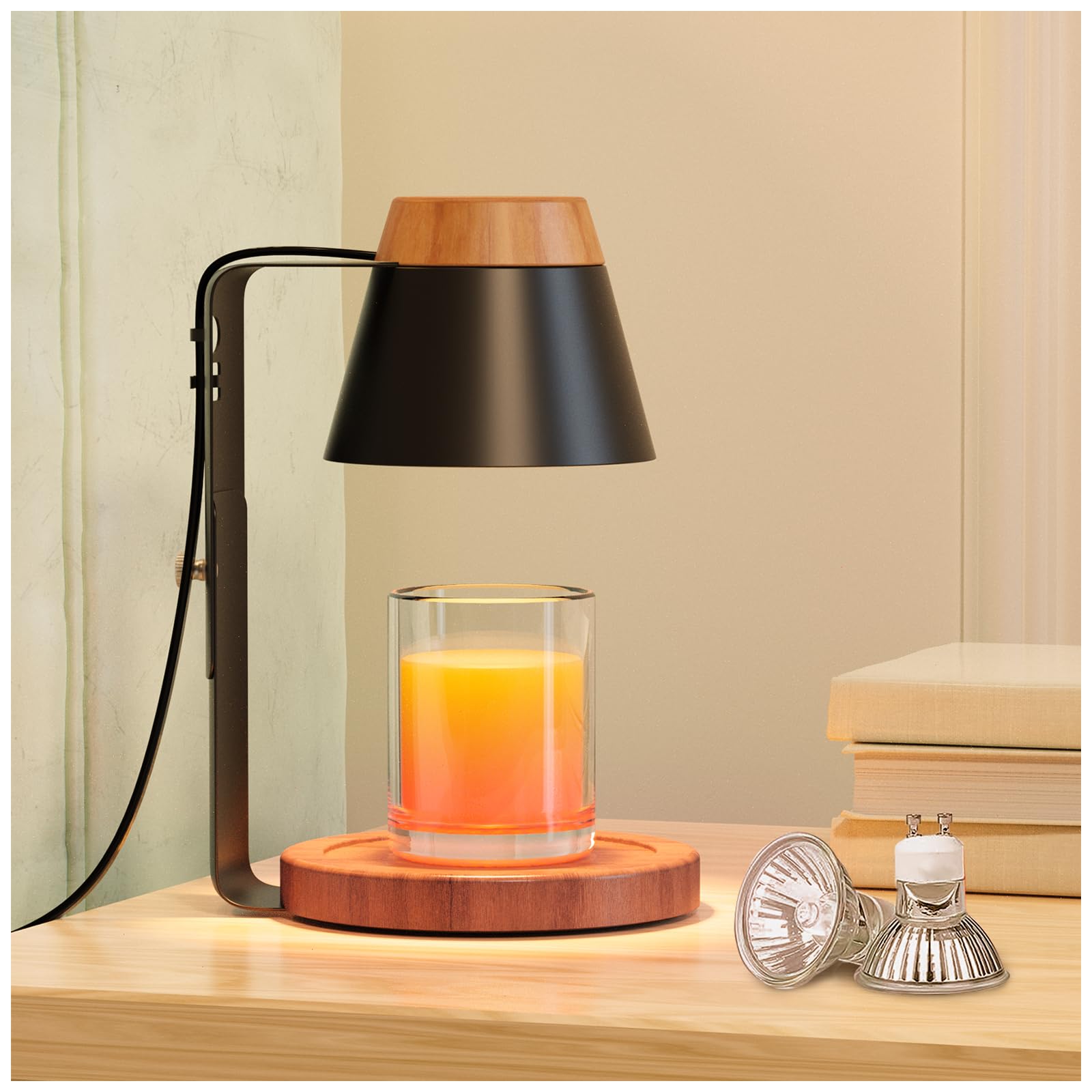 

WOLDFY Candle Warmer Lamp with Timer (Black Mini)
