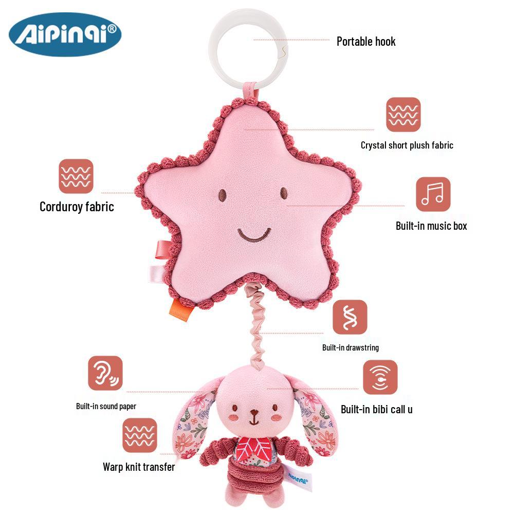 Aipinqi 3D Pink Animal Baby Rattle Toy for Early Education and Grip Training