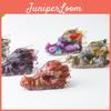 Resin Crystal Dragon Head Figurine With Natural Waterstone For Home Office Decor
