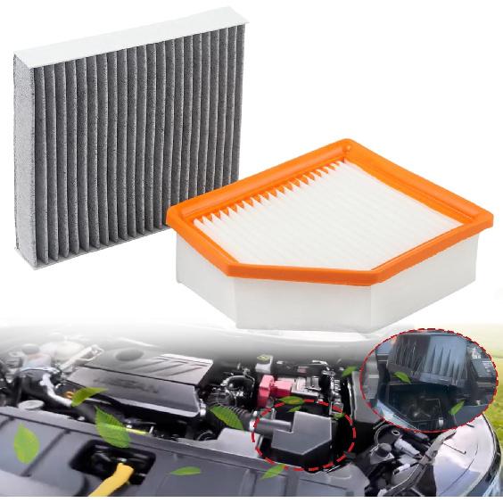 Engine Air Filter & Cabin Air Filter Combo Set Compatible With Nissan Vehicle Rogue 2.5L 1.5L Replace# 16546-6RA0A 27277-6RC0A 165466RA0A