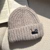 Autumn and winter thickened warm ear protection versatile big head circumference knitted cold hat girl