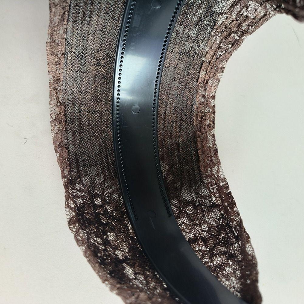 Hollow Wide Side Hair Hoop Elastic Women Lace Hairbands Lace Mesh Hair Band  for  Wash Face Use