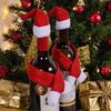 1set Wine Bottle Covers Scarf Hat Christmas Wine Bottle Decoration New Year Gift Kitchen Tableware Decoration Accessories